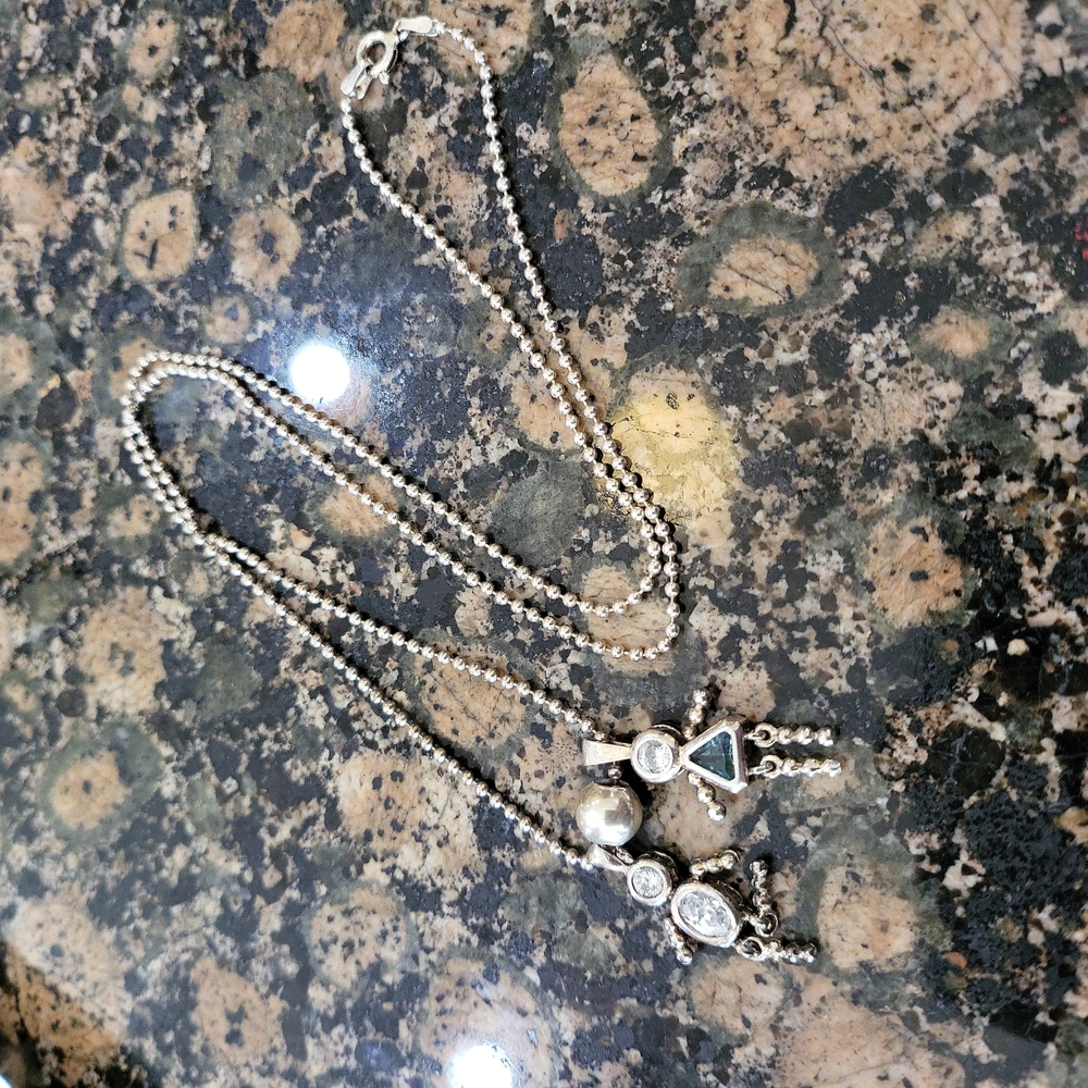 Sterling Silver Birthstone Boy & Girl Charm Chain & Pendant - Picture 2 of 9